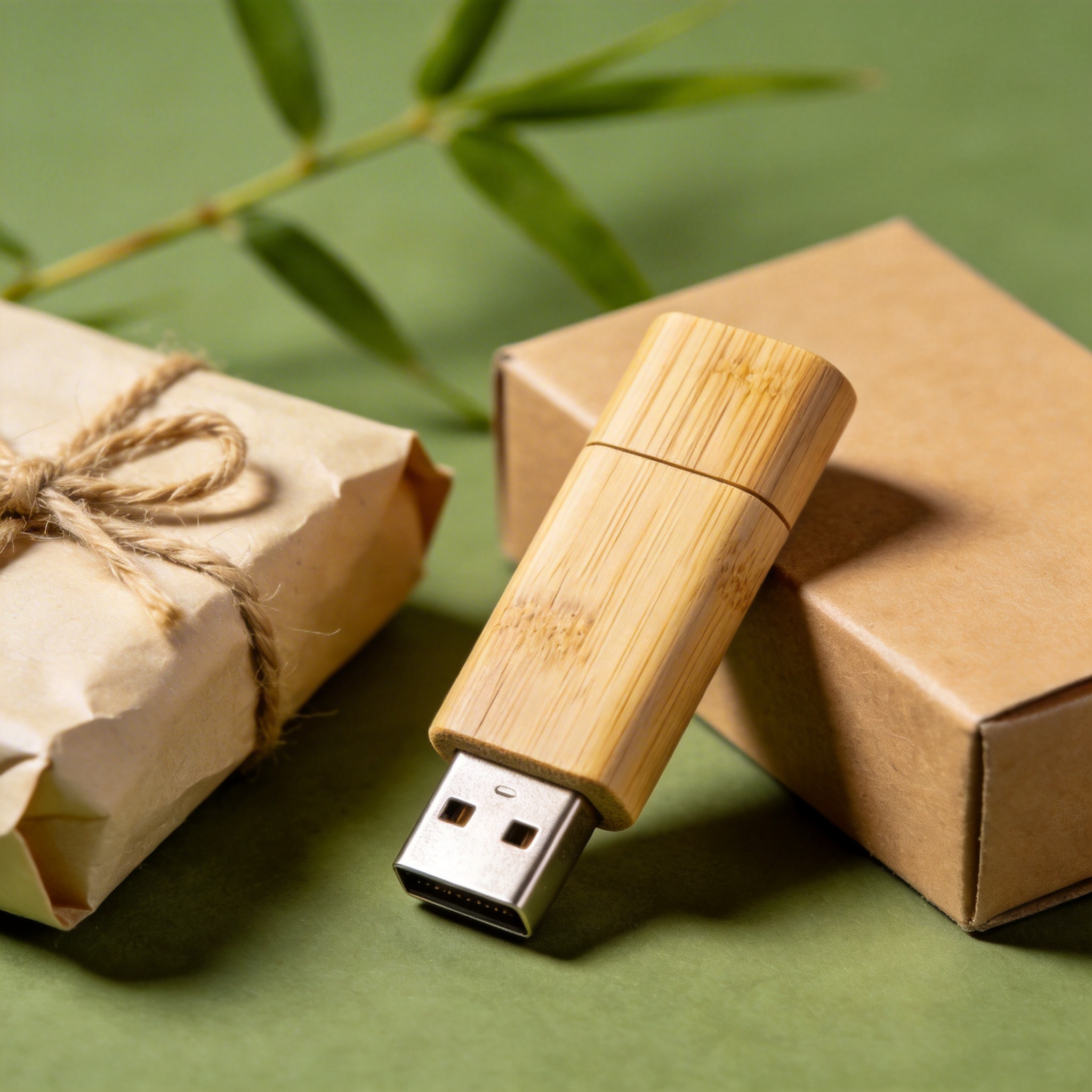 竹纤维U盘环保套装