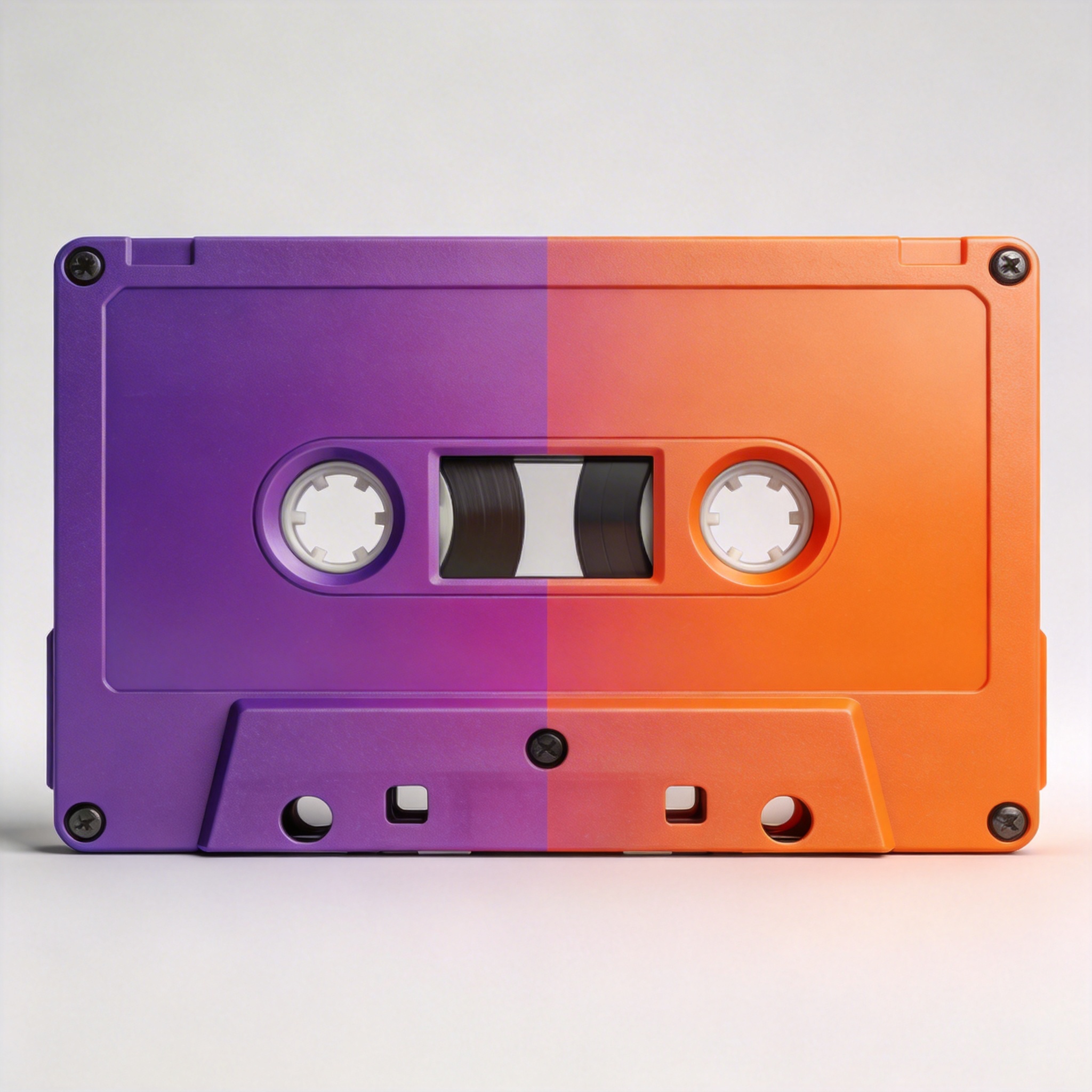 Split-color gradient cassette tape shell design