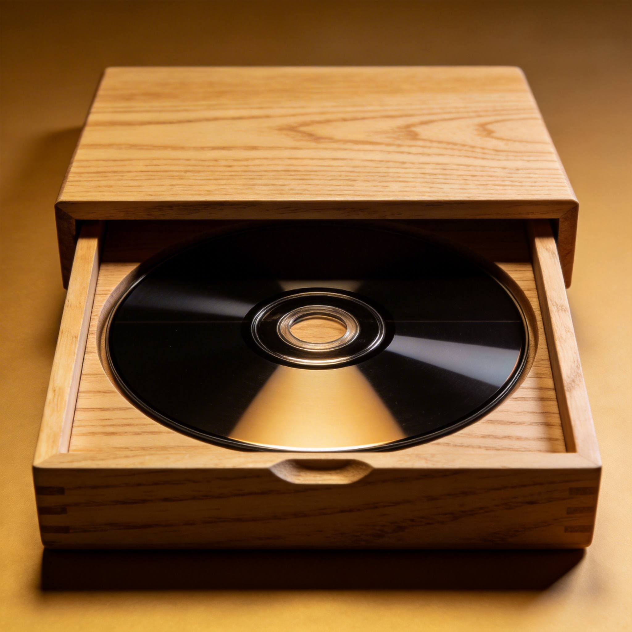 Glass CD premium wooden packaging case