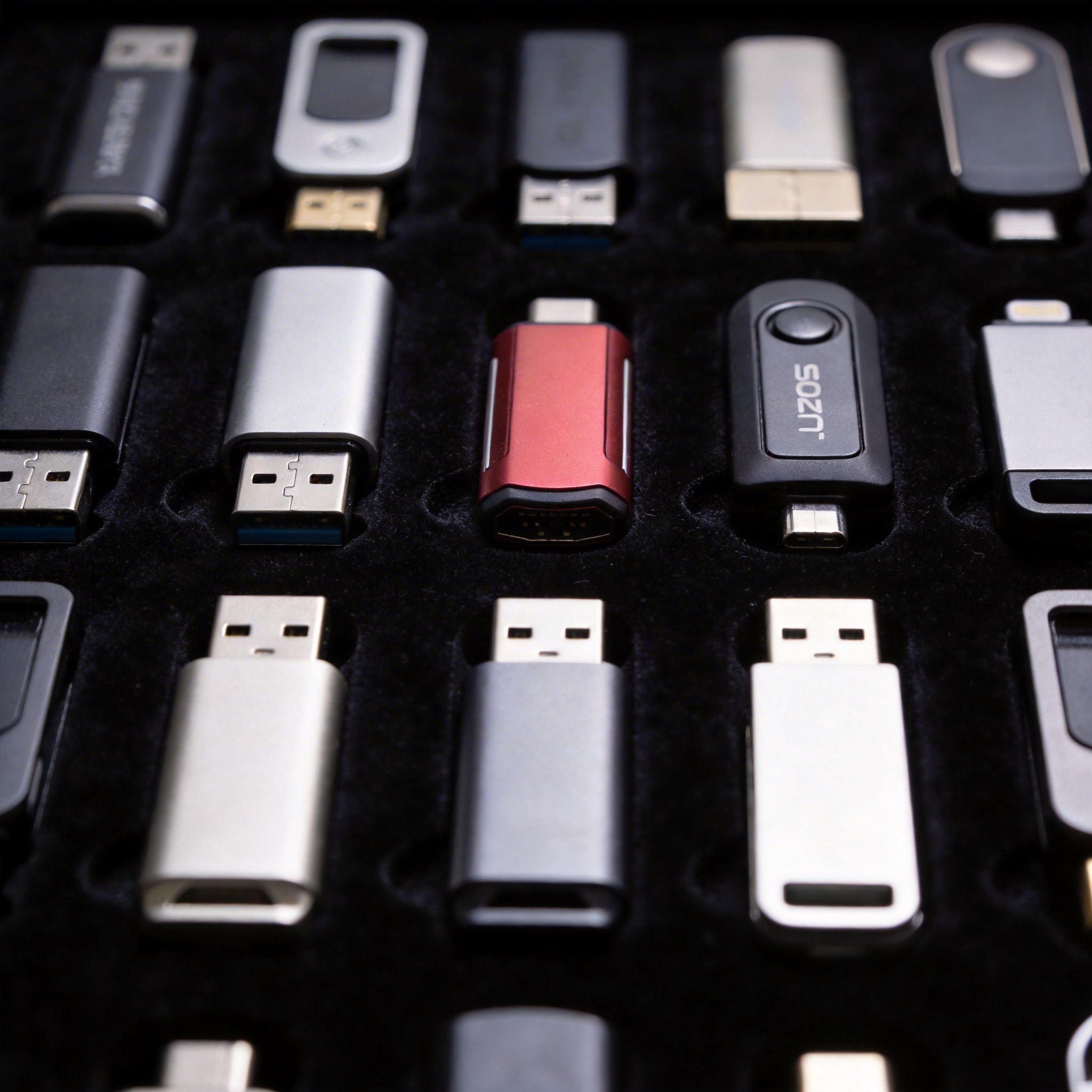 Professional USB flash drive collection display