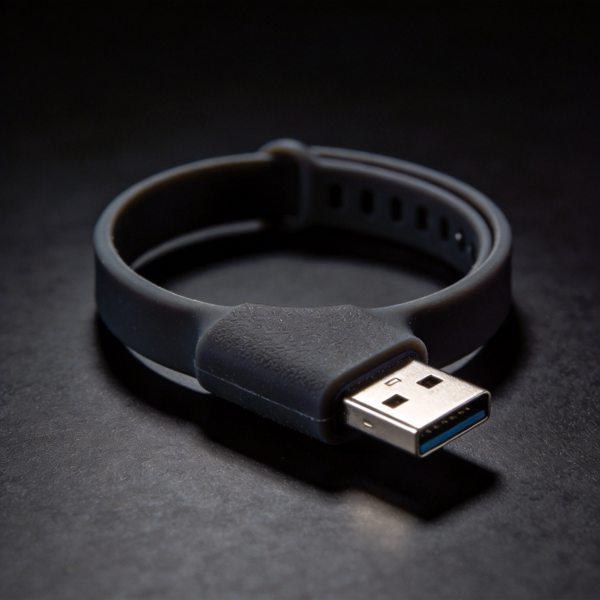 Wristband USB flash drive wearable