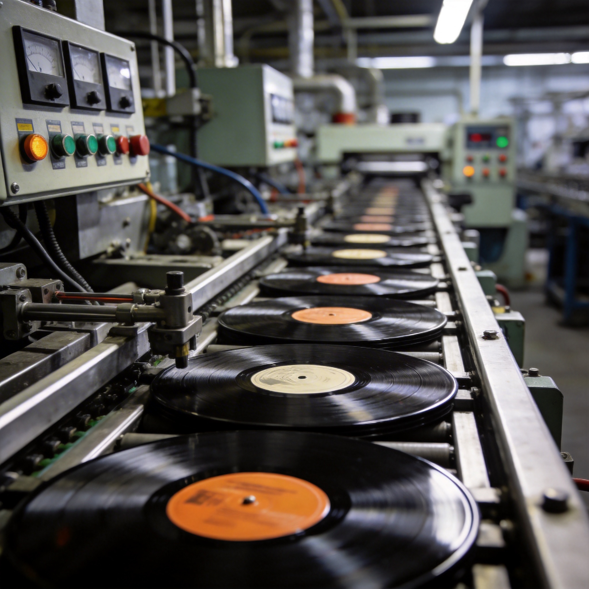 Vinyl record pressing manufacturing process